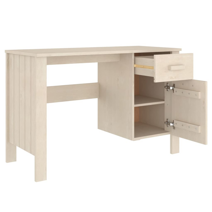 HAMAR Solid Wood Pine Desk in Honey Brown - 113x50x75 cm | Sturdy, Stylish, Perfect for Home Office - Premium  from Home Treasures - Just £138.99! Shop now at Home Treasures