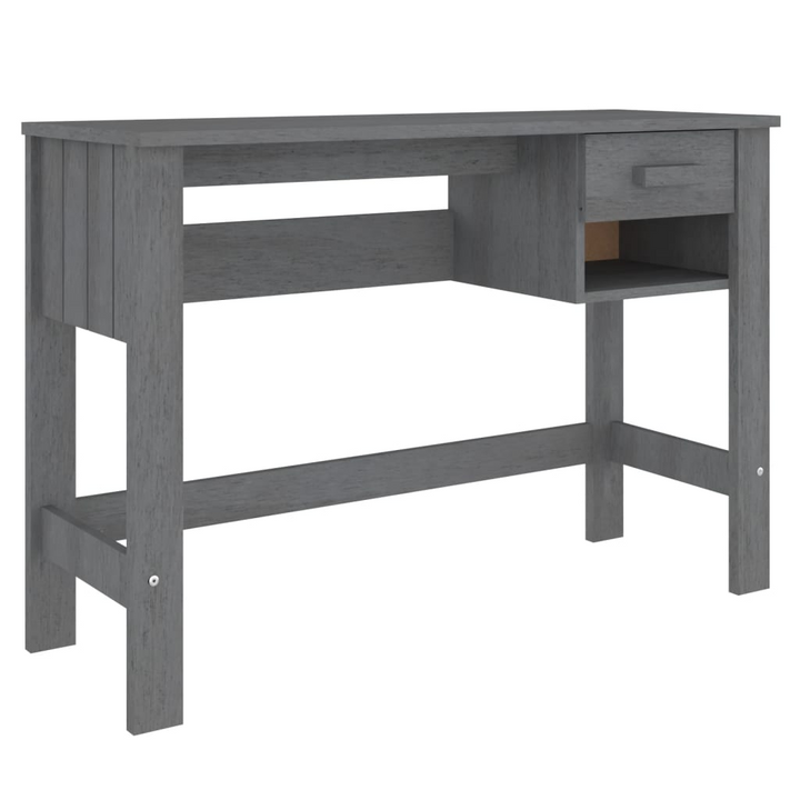 HAMAR Desk in Dark Grey - Solid Pine Wood, 110x40x75 cm, Modern Home Office Furniture with Drawer and Open Compartment - Premium  from Home Treasures - Just £90.99! Shop now at Home Treasures