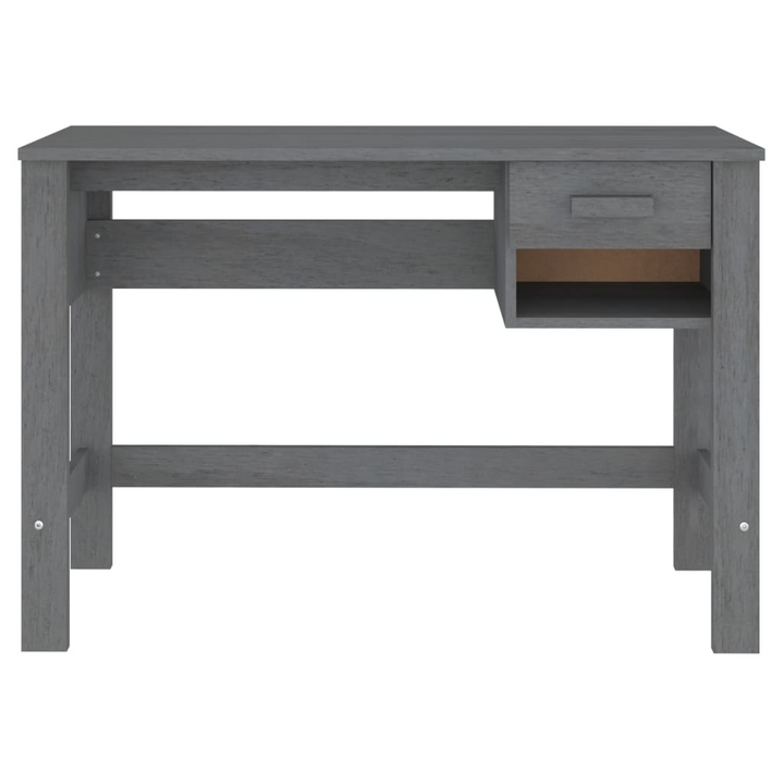 HAMAR Desk in Dark Grey - Solid Pine Wood, 110x40x75 cm, Modern Home Office Furniture with Drawer and Open Compartment - Premium  from Home Treasures - Just £90.99! Shop now at Home Treasures