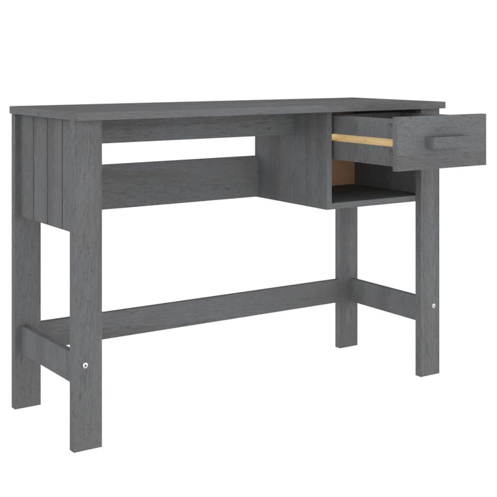 HAMAR Desk in Dark Grey - Solid Pine Wood, 110x40x75 cm, Modern Home Office Furniture with Drawer and Open Compartment - Premium  from Home Treasures - Just £93.99! Shop now at Home Treasures