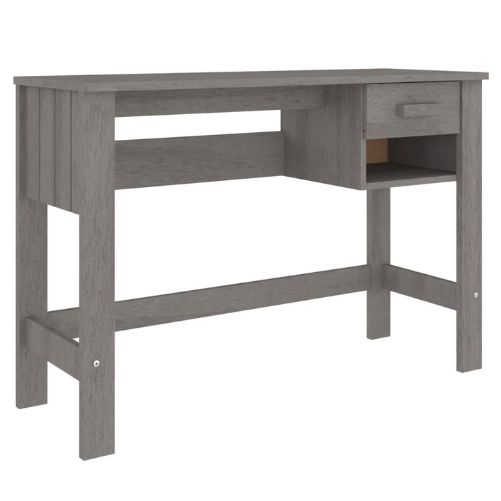 HAMAR Light Grey Desk - 110x40x75 cm | Solid Pine Wood with Drawer & Compartment - Premium  from Home Treasures - Just £76.99! Shop now at Home Treasures