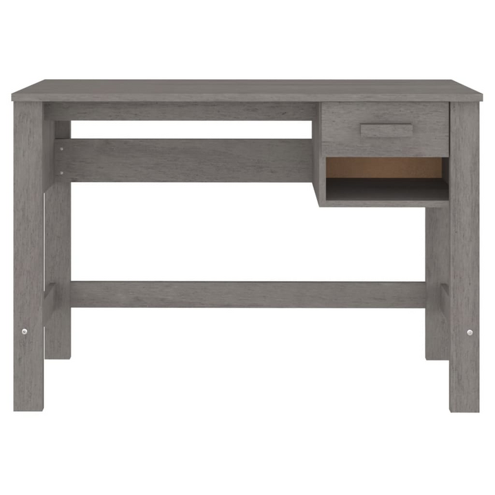 HAMAR Light Grey Desk - 110x40x75 cm | Solid Pine Wood with Drawer & Compartment - Premium  from Home Treasures - Just £76.99! Shop now at Home Treasures