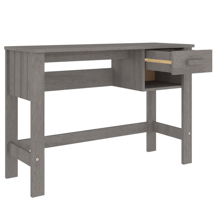 HAMAR Light Grey Desk - 110x40x75 cm | Solid Pine Wood with Drawer & Compartment - Premium  from Home Treasures - Just £76.99! Shop now at Home Treasures