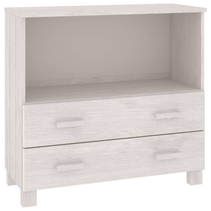 HAMAR Sideboard - Stylish White Solid Pine Wood Cabinet with 2 Drawers & 1 Compartment 85x35x80 cm - Premium  from Home Treasures - Just £92.99! Shop now at Home Treasures