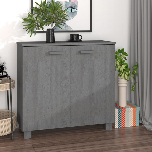 HAMAR Sideboard – Elegant Dark Grey Solid Pine Wood Storage Solution | 85x35x80 cm - Premium  from Home Treasures - Just £124.99! Shop now at Home Treasures