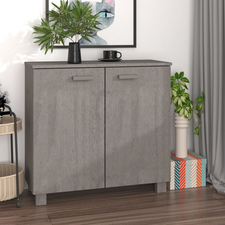 HAMAR Sideboard in Light Grey - 85x35x80 cm | Solid Pine Wood with Ample Storage | Rustic Charm for Your Home - Premium  from Home Treasures - Just £112.99! Shop now at Home Treasures