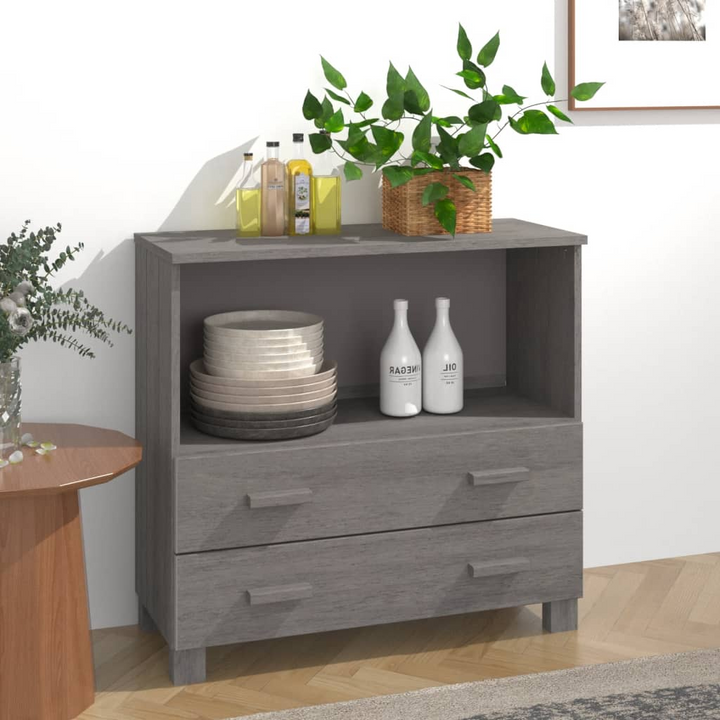 HAMAR Light Grey Sideboard - Solid Pine Wood - 85x35x80 cm - Durable Storage Cabinet - Premium  from Home Treasures - Just £91.99! Shop now at Home Treasures