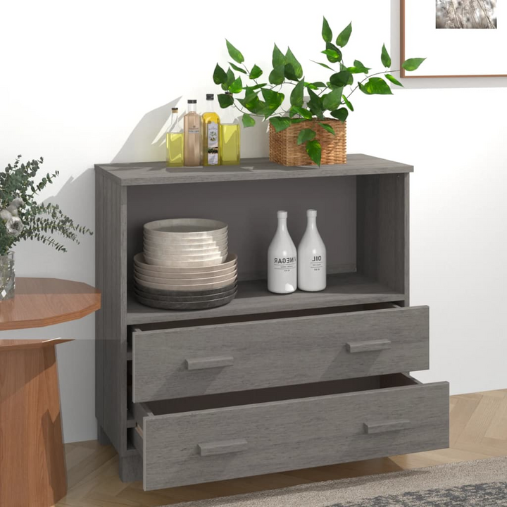 HAMAR Light Grey Sideboard - Solid Pine Wood - 85x35x80 cm - Durable Storage Cabinet - Premium  from Home Treasures - Just £91.99! Shop now at Home Treasures