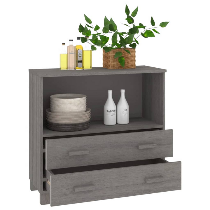 HAMAR Light Grey Sideboard - Solid Pine Wood - 85x35x80 cm - Durable Storage Cabinet - Premium  from Home Treasures - Just £91.99! Shop now at Home Treasures