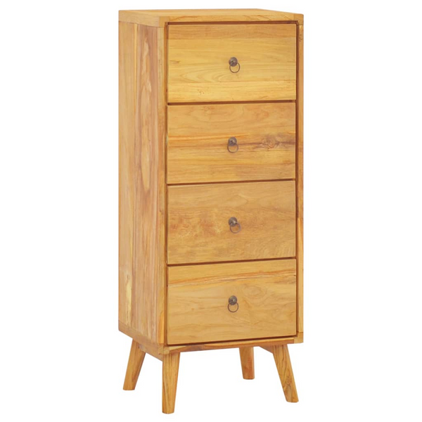 Vintage Solid Teak Chest of Drawers - 4 Drawer Storage Cabinet, 40x30x100cm - Premium  from Home Treasures - Just £215.99! Shop now at Home Treasures