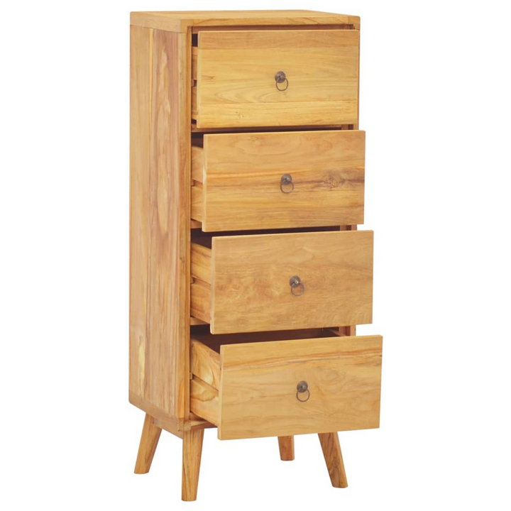 Vintage Solid Teak Chest of Drawers - 4 Drawer Storage Cabinet, 40x30x100cm - Premium  from Home Treasures - Just £215.99! Shop now at Home Treasures