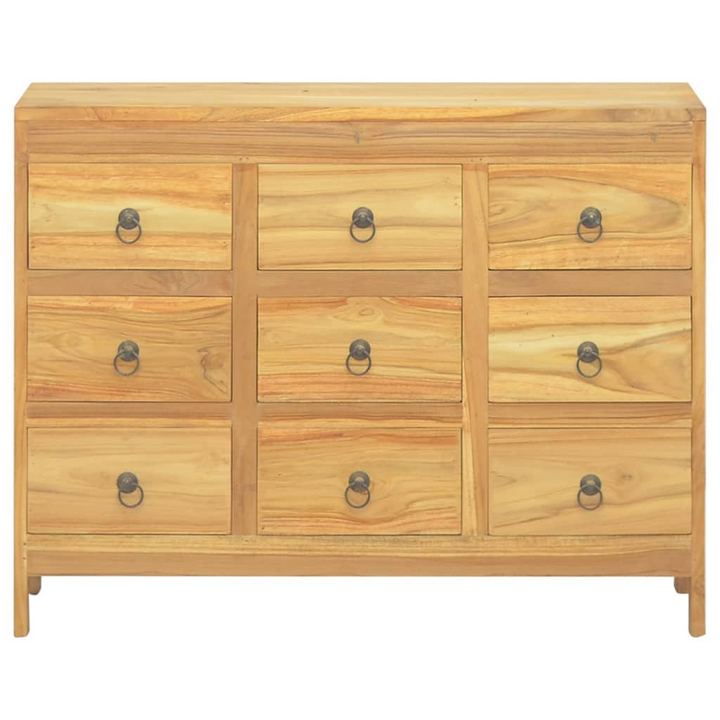 Solid Teak Chest of Drawers - 9 Spacious Drawers, Vintage Charm, 80x30x55cm - Premium  from Home Treasures - Just £248.99! Shop now at Home Treasures