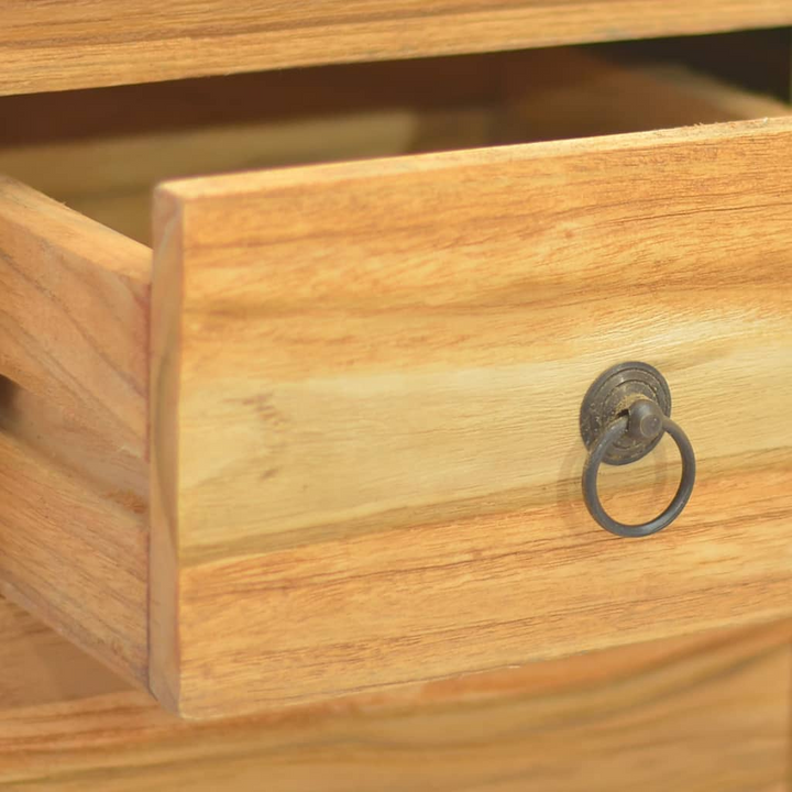 Solid Teak Chest of Drawers - 9 Spacious Drawers, Vintage Charm, 80x30x55cm - Premium  from Home Treasures - Just £248.99! Shop now at Home Treasures