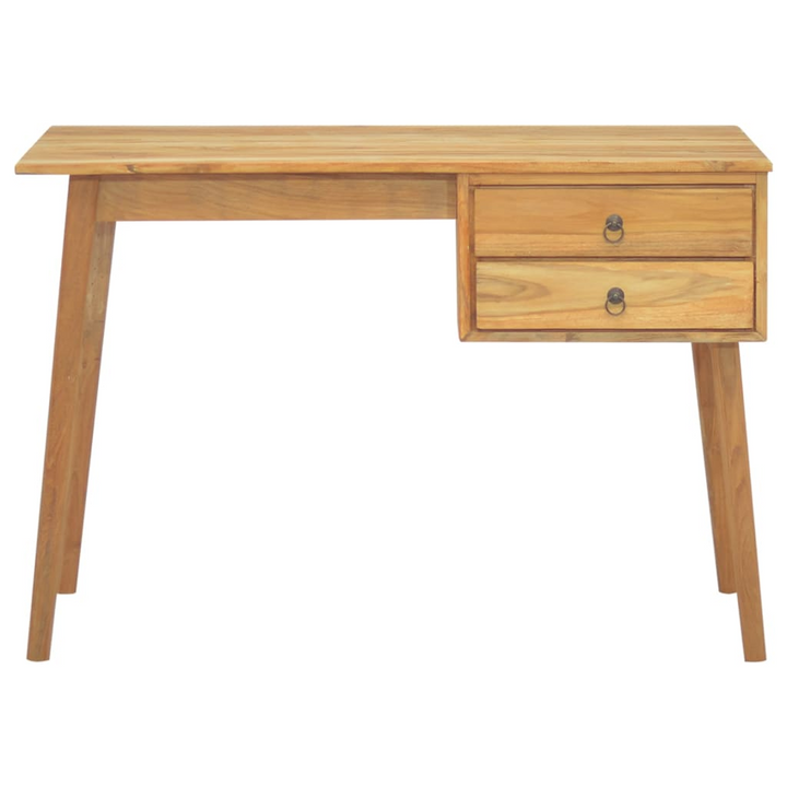 Solid Teak Work Desk with 2 Drawers – Elegant & Durable Workspace Solution, 110x52x75cm - Premium  from Home Treasures - Just £240.99! Shop now at Home Treasures