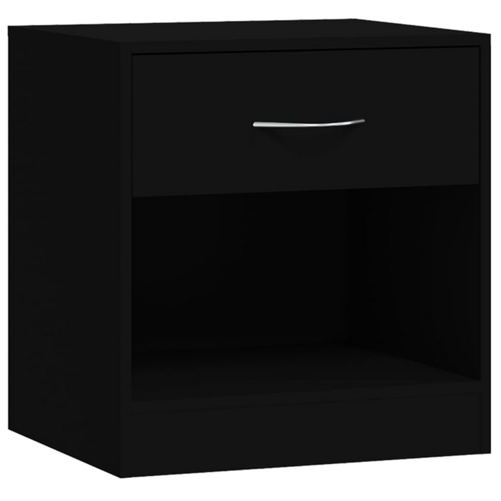 Black Bedside Cabinets w/ Drawer, Set of 2 - Modern Nightstands 36.5 x 30.5 x 38cm (Ample Storage & Durable Build) - Premium  from Home Treasures - Just £56.99! Shop now at Home Treasures