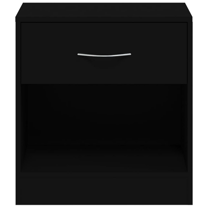 Black Bedside Cabinets w/ Drawer, Set of 2 - Modern Nightstands 36.5 x 30.5 x 38cm (Ample Storage & Durable Build) - Premium  from Home Treasures - Just £56.99! Shop now at Home Treasures