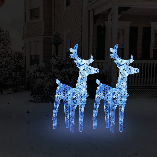 Christmas Reindeers 2 pcs Blue 80 LEDs Acrylic - Festive Holiday Decoration - Premium  from Home Treasures - Just £58.99! Shop now at Home Treasures