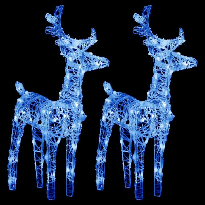 Christmas Reindeers 2 pcs Blue 80 LEDs Acrylic - Festive Holiday Decoration - Premium  from Home Treasures - Just £58.99! Shop now at Home Treasures