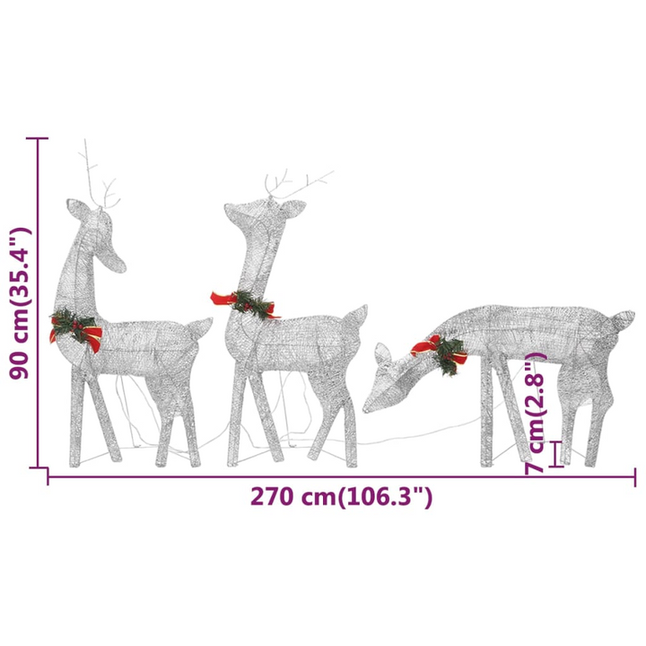 Christmas Reindeer Family 270x7x90 cm Silver Cold White Mesh - Premium  from Home Treasures - Just £70.99! Shop now at Home Treasures