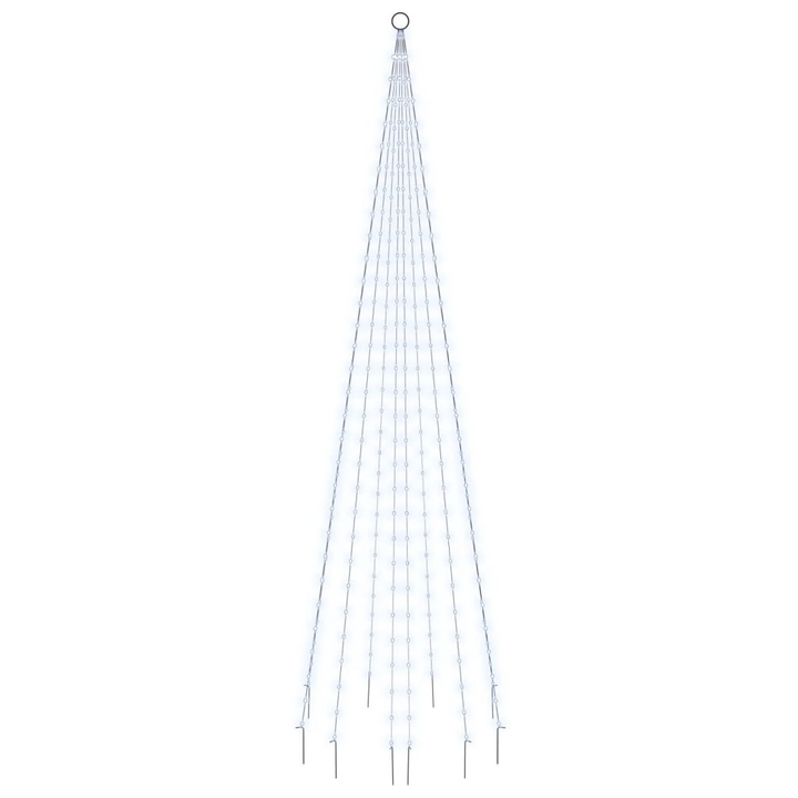 Christmas Tree on Flagpole with 310 Cold White LEDs - 8 Lighting Effects & Easy Setup - Premium  from Home Treasures - Just £22.99! Shop now at Home Treasures