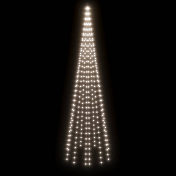 Christmas Tree on Flagpole with 310 Cold White LEDs - 8 Lighting Effects & Easy Setup - Premium  from Home Treasures - Just £22.99! Shop now at Home Treasures