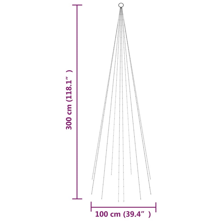 Christmas Tree on Flagpole with 310 Cold White LEDs - 8 Lighting Effects & Easy Setup - Premium  from Home Treasures - Just £22.99! Shop now at Home Treasures