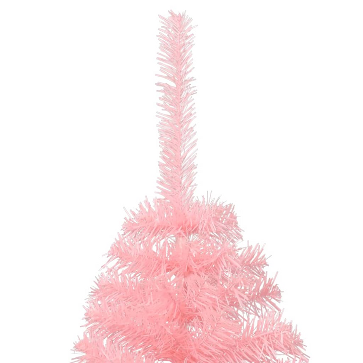 Pink Artificial Half Christmas Tree with Stand, 210 cm - Realistic PVC Tips, Space-Saving Design, Durable & Economical - Premium  from Home Treasures - Just £33.99! Shop now at Home Treasures