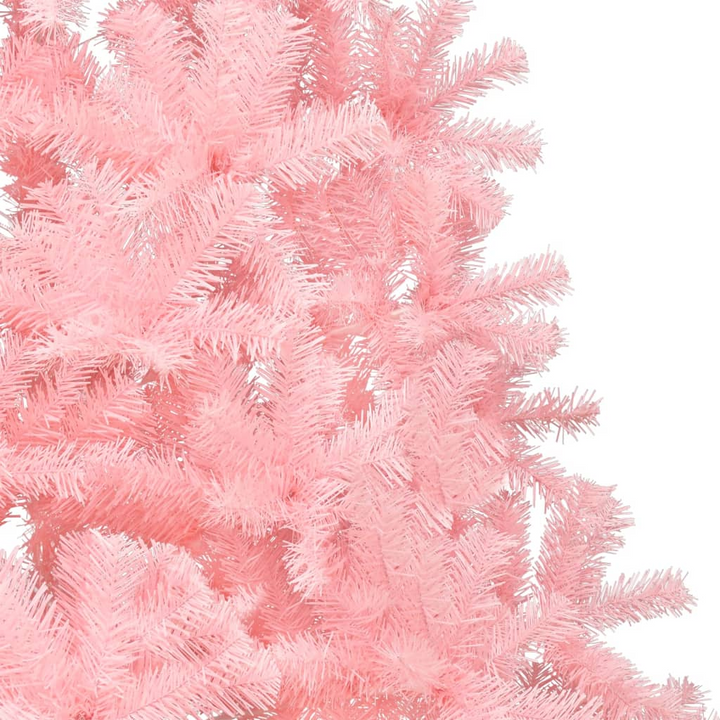 Pink Artificial Half Christmas Tree with Stand, 210 cm - Realistic PVC Tips, Space-Saving Design, Durable & Economical - Premium  from Home Treasures - Just £33.99! Shop now at Home Treasures