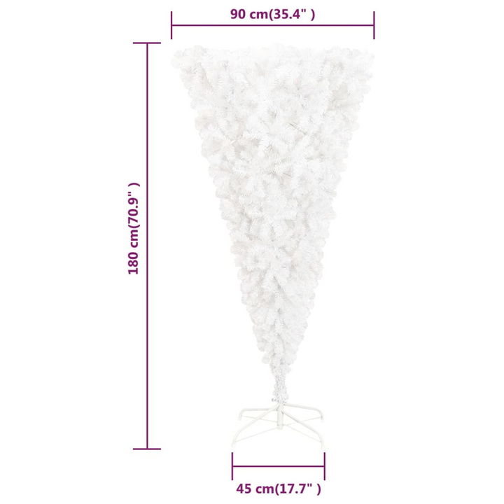 White Upside-down Artificial Christmas Tree with Stand – Festive and Unique Holiday Decoration - Premium  from Home Treasures - Just £30.99! Shop now at Home Treasures