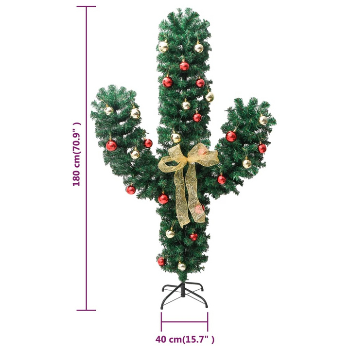 Christmas Cactus with LED Lights and Stand - Green PVC, Festive Décor - Premium  from Home Treasures - Just £78.99! Shop now at Home Treasures