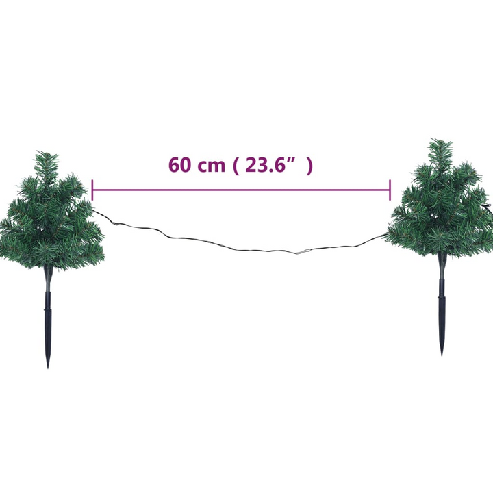 Christmas Pathway Trees 6 pcs with Multicolour LEDs 45 cm PVC - Festive Outdoor Decoration - Premium  from Home Treasures - Just £17.99! Shop now at Home Treasures