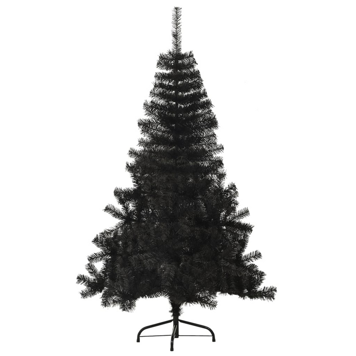 Black Half Christmas Tree 180 cm with Stand - Realistic & Space-Saving Design - Premium  from Home Treasures - Just £46.99! Shop now at Home Treasures