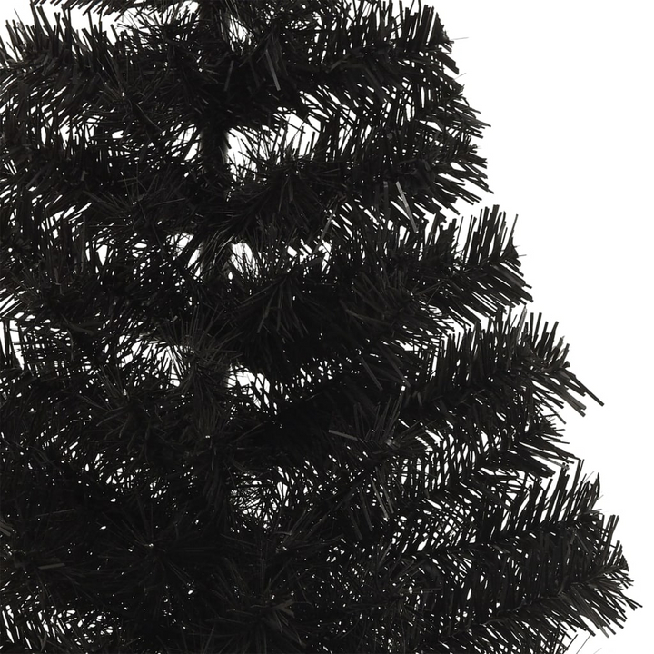 Black Half Christmas Tree 180 cm with Stand - Realistic & Space-Saving Design - Premium  from Home Treasures - Just £46.99! Shop now at Home Treasures