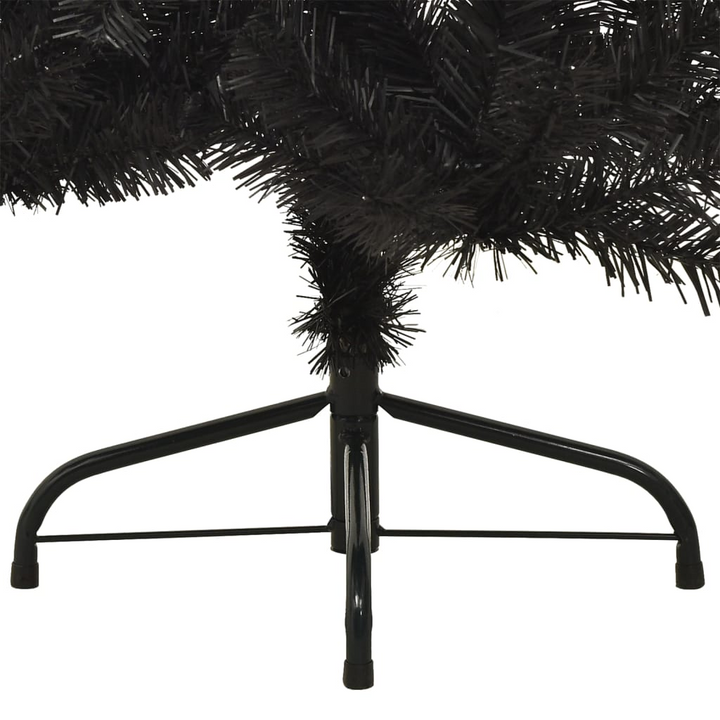 Black Half Christmas Tree 180 cm with Stand - Realistic & Space-Saving Design - Premium  from Home Treasures - Just £46.99! Shop now at Home Treasures