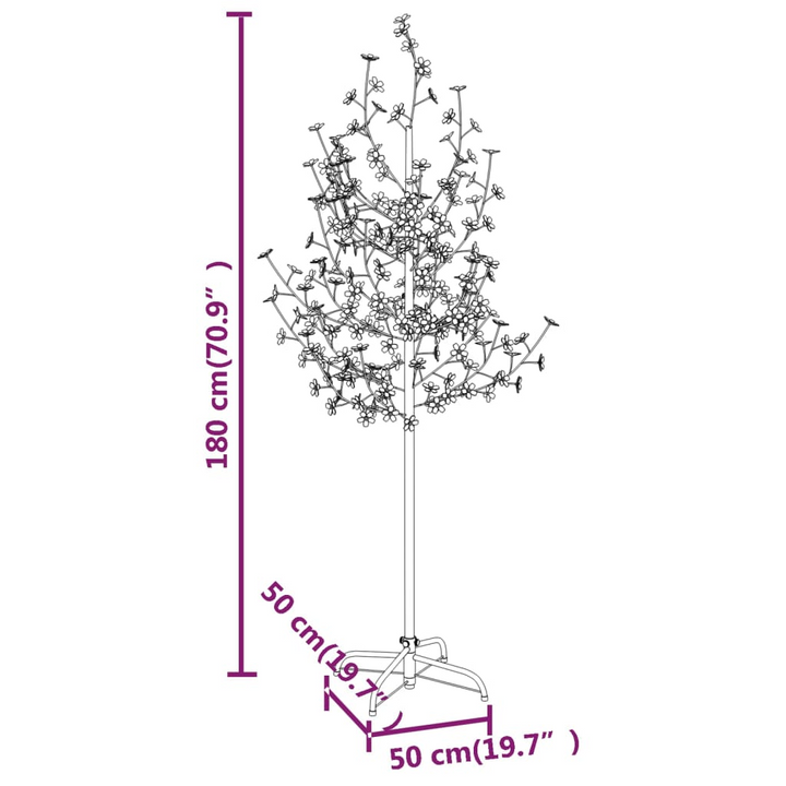 Cherry Blossom LED Tree Warm White 200 LEDs 180 cm - Beautiful, Energy-Efficient Christmas Decoration - Premium  from Home Treasures - Just £54.99! Shop now at Home Treasures