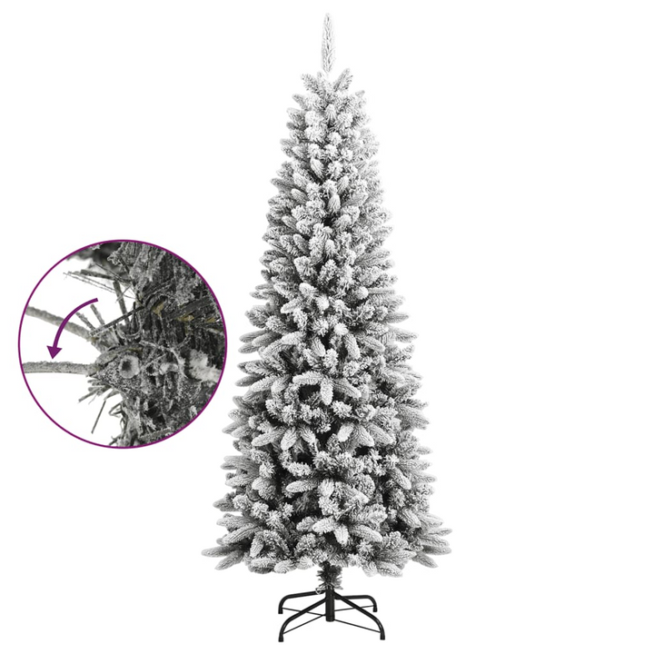 180 cm Artificial Christmas Tree with Flocked Snow - Realistic PVC&PE, Hinged Branches, and Sturdy Steel Stand - Premium  from Home Treasures - Just £115.99! Shop now at Home Treasures