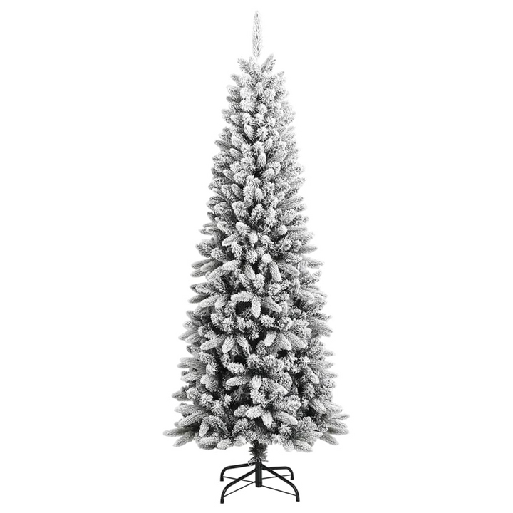 240 cm Artificial Christmas Tree with Flocked Snow - Realistic PVC & PE, Hinged Branches, Sturdy Steel Stand - Premium  from Home Treasures - Just £267.99! Shop now at Home Treasures