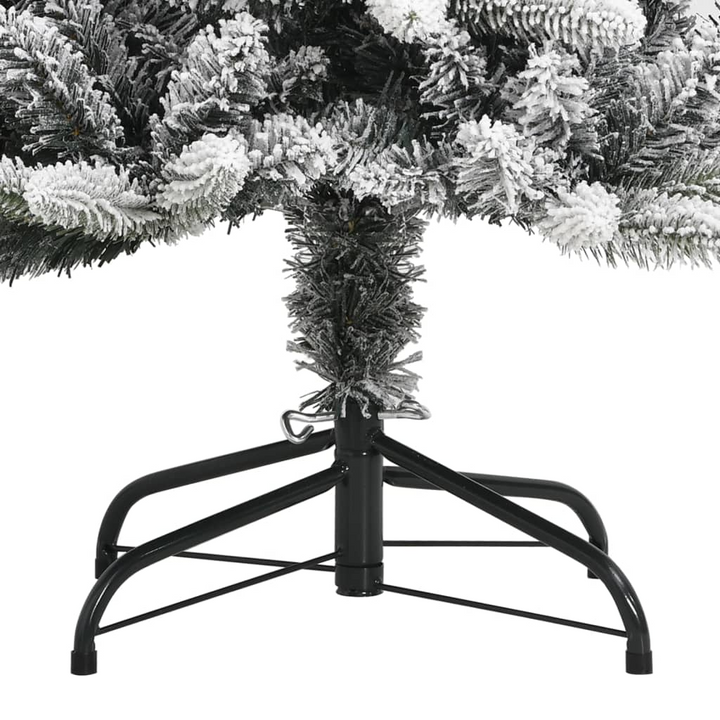 240 cm Artificial Christmas Tree with Flocked Snow - Realistic PVC & PE, Hinged Branches, Sturdy Steel Stand - Premium  from Home Treasures - Just £267.99! Shop now at Home Treasures