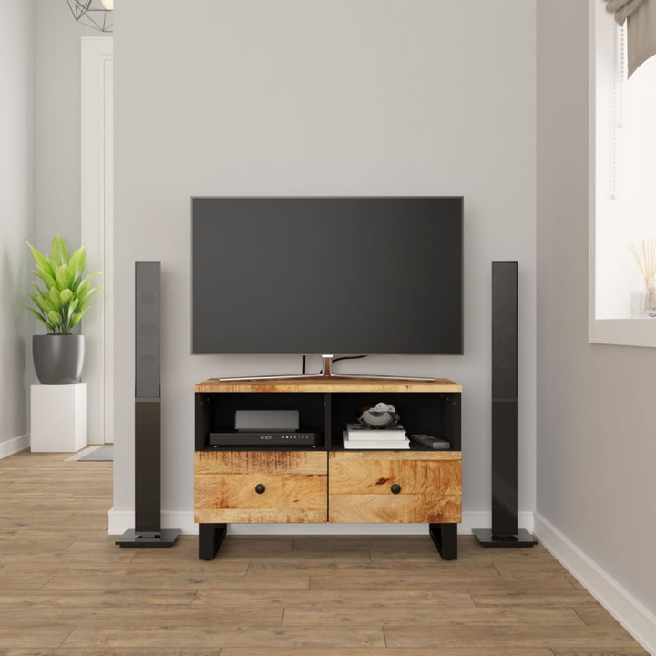 Solid Mango Wood TV Cabinet - Industrial Style with Ample Storage and Sturdy Top - Premium  from Home Treasures - Just £114.99! Shop now at Home Treasures