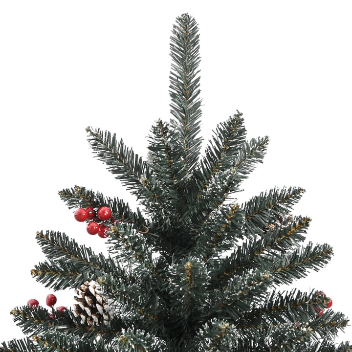 Artificial Christmas Tree with Stand - Green PVC, Snow-Decorated with Cones and Berries - Premium  from Home Treasures - Just £116.99! Shop now at Home Treasures