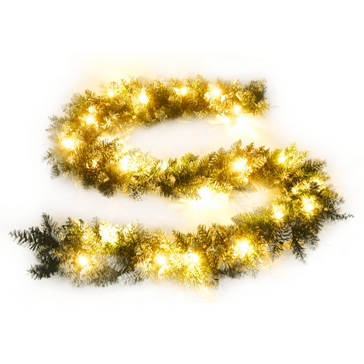 5.2m Christmas Garland with LED Lights – Weather-Resistant PVC, Green, Pine Cones & Artificial Snow – 8 Lighting Modes – Perfect for Indoor & Covered Outdoor Use - Premium  from Home Treasures - Just £49.99! Shop now at Home Treasures