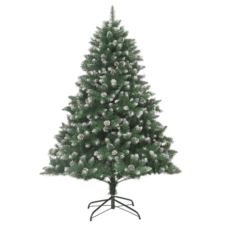 Luxurious Artificial Christmas Tree with Stand - PVC, Hinged Branches, Snow-Flocked with Cones - Premium  from Home Treasures - Just £119.99! Shop now at Home Treasures