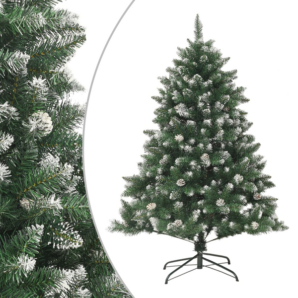 Artificial Christmas Tree with Stand - PVC, Snow-Flocked, Realistic Hinged Branches - Premium  from Home Treasures - Just £102.99! Shop now at Home Treasures