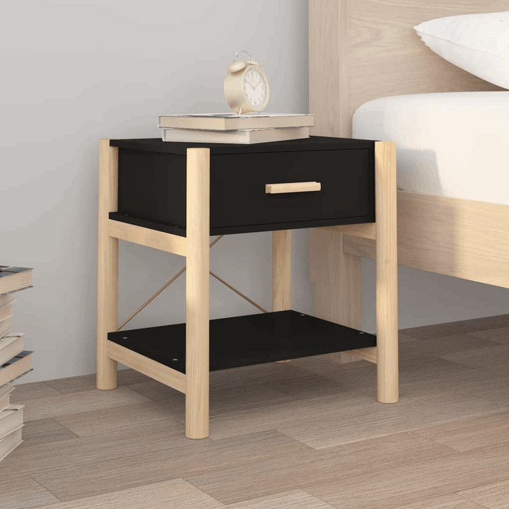 Elegant Black Bedside Tables Set of 2 - 42 x 38 x 45cm, Durable & Stylish Nightstands - Premium  from Home Treasures - Just £66.99! Shop now at Home Treasures