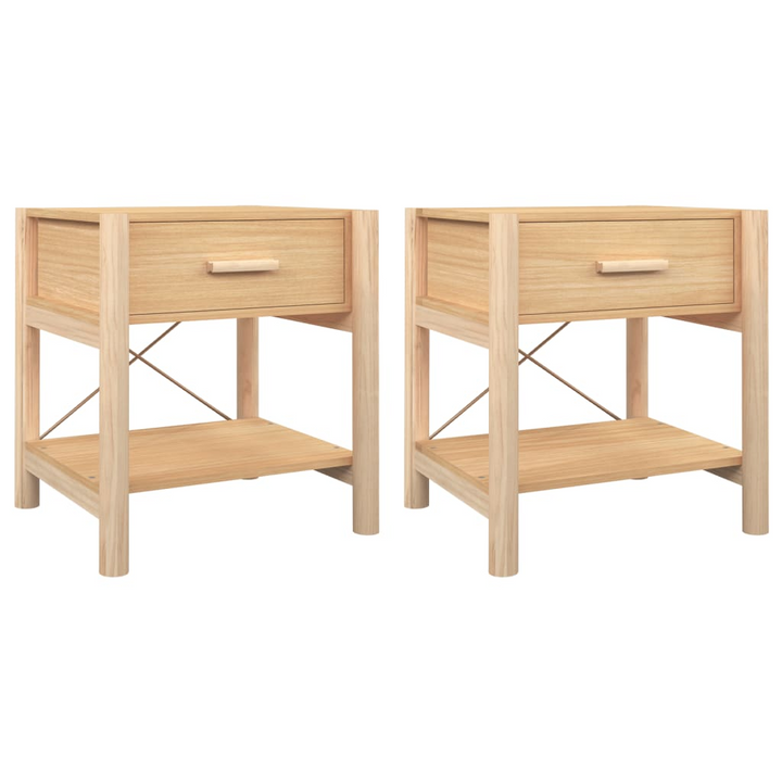 Solid Pine Bedside Tables - Set of 2 (Brown) | 42 x 38 x 45cm | Durable & Stylish Nightstands - Premium  from Home Treasures - Just £80.99! Shop now at Home Treasures