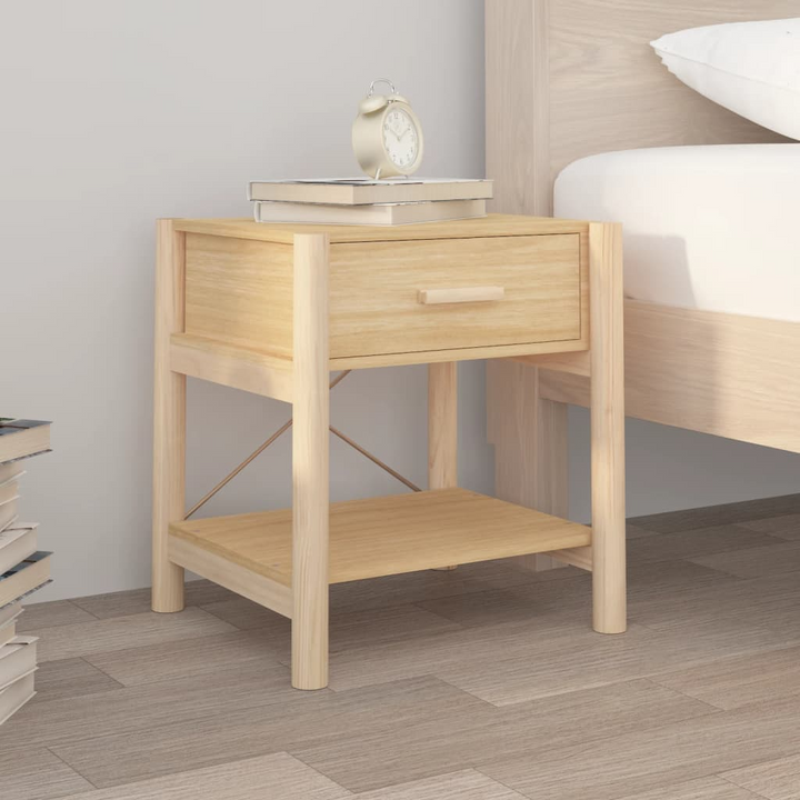 Solid Pine Bedside Tables - Set of 2 (Brown) | 42 x 38 x 45cm | Durable & Stylish Nightstands - Premium  from Home Treasures - Just £80.99! Shop now at Home Treasures