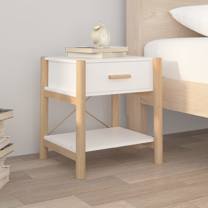 Solid Pine Bedside Tables, Set of 2 (White) - Durable & Stylish Nightstands, 42 x 38 x 45 cm, Ideal for Modern Bedrooms - Premium  from Home Treasures - Just £80.99! Shop now at Home Treasures