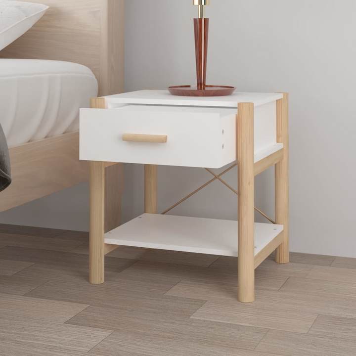 Solid Pine Bedside Tables, Set of 2 (White) - Durable & Stylish Nightstands, 42 x 38 x 45 cm, Ideal for Modern Bedrooms - Premium  from Home Treasures - Just £80.99! Shop now at Home Treasures