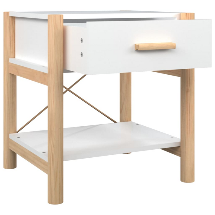 Solid Pine Bedside Tables, Set of 2 (White) - Durable & Stylish Nightstands, 42 x 38 x 45 cm, Ideal for Modern Bedrooms - Premium  from Home Treasures - Just £80.99! Shop now at Home Treasures