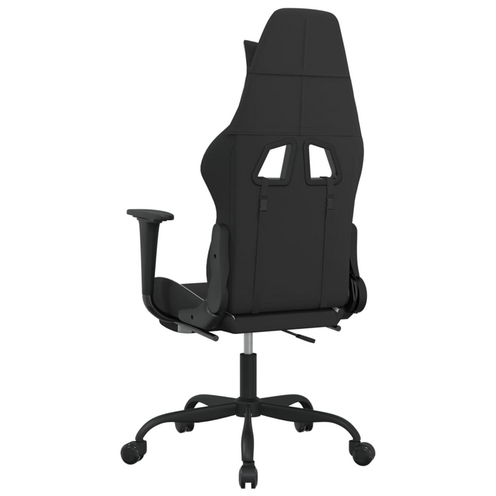 Ergonomic Swivel Gaming Chair with Footrest, Black and White Fabric - Premium  from Home Treasures - Just £114.99! Shop now at Home Treasures